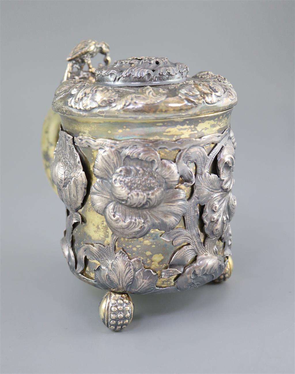 A late 18th/early 19th century Norwegian parcel gilt silver peg tankard,